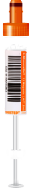 S-Monovette® Lithium heparin LH, 7.5 ml, cap orange, (LxØ): 92 x 15 mm, with plastic label pre-barcoded, Pre-barcode with 8-digit unique number range and 3-digit prefix