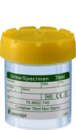 Copos para urina, 70 ml, (CxØ): 55 x 44 mm, graduado, PP, transparente, com etiqueta de papel