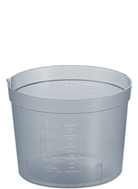 Gobelet de recueil des urines, 75 ml, (Ø x h) : 65 x 48 mm, PP, transparent