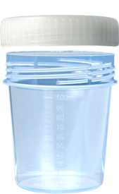 Container with screw cap, 100 ml, (ØxH): 57 x 76 mm, PP, transparent