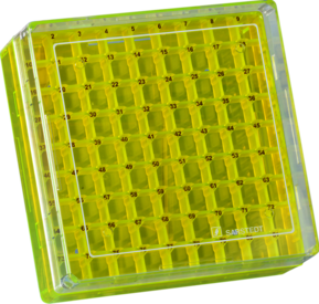Caja Cryo, 132 x 132 x 53 mm, dimensión modular: 9 x 9, para 81 recipientes