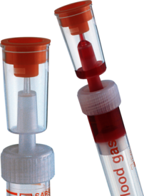 Desaireador para Monovette® para gas en sangre, transparente/naranja, longitud: 24,5 mm
