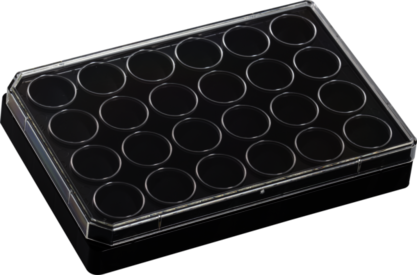 lumox® multiwell, Plaque de culture cellulaire, avec film de fond, 24 puits, 4 pièce(s)