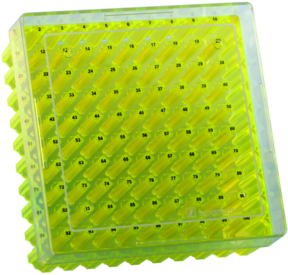 Caja Cryo, 132 x 132 x 53 mm, dimensión modular: 10 x 10, para 100 recipientes