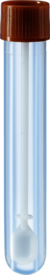 Tubo para heces, con cuchara, tapón de rosca, (LxØ): 101 x 16,5 mm, transparente, estéril