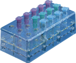 Gradilla, PC, dimensión modular: 6 x 3, adecuada para recipientes de reacción de 2 ml, Microvette®