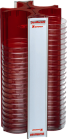 DishRack, Höhe: 370 mm, rot, für 88 Petrischalen mit 92 mm-Ø
