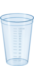 Becher multi-usage, 125 ml, (L x Ø) : 85 x 62 mm, gradué(e), PP, transparent