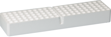 Gradilla, poliestireno expandido, dimensión modular: 20 x 5, adecuada para tubos Ø 15 y 16 mm