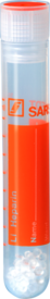 Probenröhre, Lithium Heparin LH, 10 ml, Verschluss orange, (LxØ): 95 x 16,8 mm, mit Druck