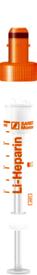S-Monovette® Heparina de litio LH, 2,7 ml, cierre naranja, (LxØ): 75 x 13 mm, con etiqueta de plástico