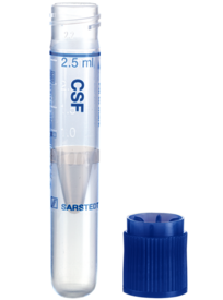 Tube with false bottom CSF, 2.5 ml, (LxØ): 75 x 13 mm, round base, PP, Low Binding, cap enclosed, sterile, 1 piece(s)/blister