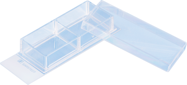 x-well Zellkulturkammer, 2 Well, auf Glas-Objektträger, ablösbarer Rahmen