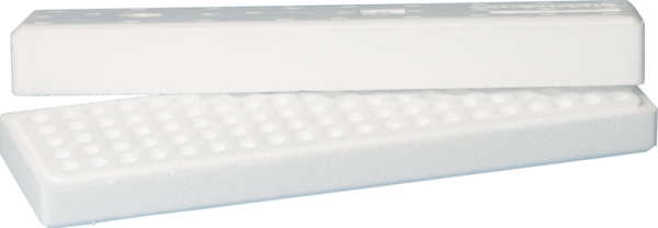 Portoir, polystyrène expansé, format : 20 x 5, compatible avec tubes Ø 10,8 mm