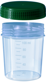 Container with screw cap, 100 ml, PP, transparent