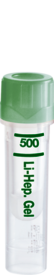 Microvette® 500 Lithium Heparin Gel LH, 500 µl, Verschluss grün, Flachboden
