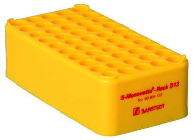 Block Rack D12, Ø orifice : 12 mm, 5 x 10, jaune