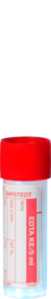 Probenröhre, EDTA K3E, 5 ml, Verschluss rot, (LxØ): 57 x 16,5 mm, mit Papieretikett