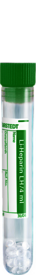 Probenröhre, Lithium Heparin LH, 4 ml, Verschluss grün, (LxØ): 75 x 12 mm, mit Papieretikett