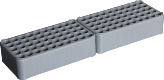 Double block rack D13, Ø opening: 13 mm, 5 x 20, grey