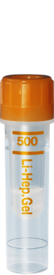 Microvette® 500 Lithium Heparin Gel LH, 500 µl, Verschluss orange, Flachboden