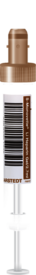 S-Monovette® Serum Gel CAT, 4 ml, cap brown, (LxØ): 75 x 13 mm, with plastic label pre-barcoded, Pre-barcode with 8-digit unique number range and 3-digit prefix