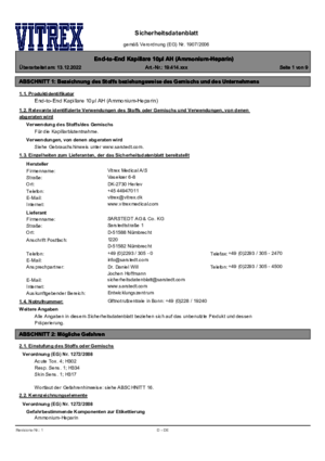 End-to-End Kapillare 10μl AH (Ammonium-Heparin)