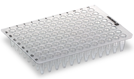 PCR plate without skirt, 96 well, transparent, High Profile, 200 µl, PCR Performance Tested, PP