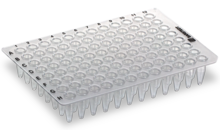 Placa PCR sin borde, 96 pocillo, transparente, Perfil alto, 200 µl, PCR Performance Tested, PP