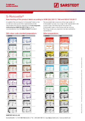 S-Monovette® - New marking of the product labels (ISO-code)