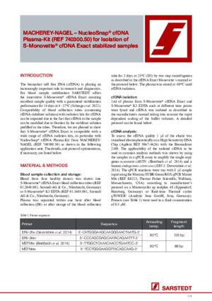 Application Note MACHEREY-NAGEL – NucleoSnap® cfDNA Plasma-Kit