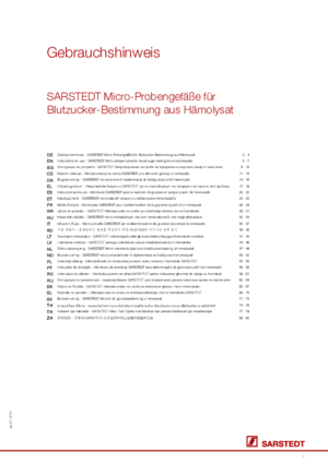 SARSTEDT Micro sample for blood sugar testing from haemolysate