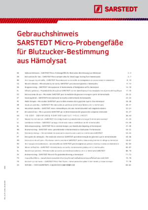 SARSTEDT Micro sample for blood sugar testing from haemolysate