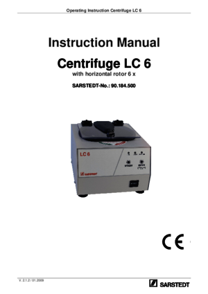Bedienungsanleitung Zentrifuge LC 6_90.184.500