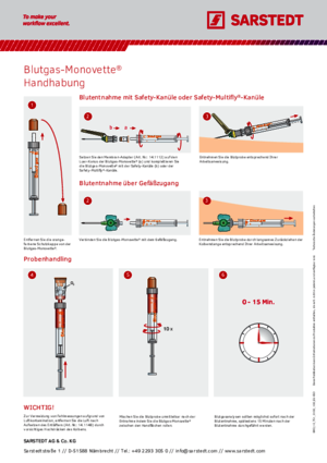 Handhabung Blutgasmonovette®