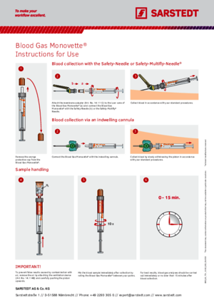 Instructions for Use Blood Gas Monovette®