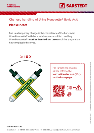 Urin Monovette® Boric Acid
