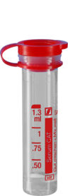 Micro sample tube Serum CAT, 1.3 ml, push cap, ISO