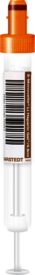 S-Monovette® Héparine de lithium gel+ LH, 4,9 ml, bouchon orange, (L x Ø) : 90 x 13 mm, avec étiquette plastique pré-codé, pré-code à barres avec plage de numéros uniques à 8 chiffres et préfixe à 3 chiffres