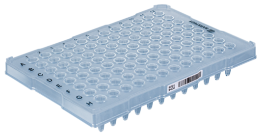 Placa PCR meio rebordo, 96 poço, transparente, Perfil Alto, 200 µl, PCR Performance Tested, PP