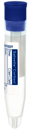 Salivette® Cortisol, com rolo de fibras sintéticas, tampa: azul, com etiqueta de papel