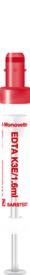 S-Monovette® EDTA K3, 1,6 ml, tampa vermelha, (CxØ): 66 x 11 mm, com etiqueta de plástico
