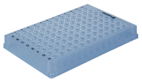 Placa PCR margem completo, 96 poço, transparente, Perfil Baixo, 100 µl, DNA Low Binding, PCR Performance Tested, PP