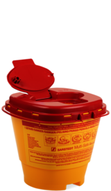 Disposal container, Multi-Safe twin plus, 2000 ml, barcode and biohazard labeling