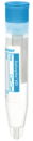 Salivette® VD, mit Watterolle, Verschluss: hellblau, mit Papieretikett