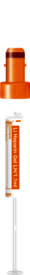 S-Monovette® Lithium Heparin Gel LH, 1,1 ml, Verschluss orange, (LxØ): 66 x 8 mm, mit Kunststoffetikett