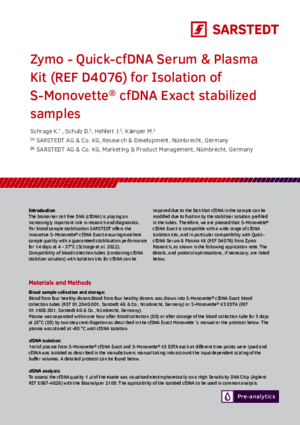 Application Note Zymo – Quick-cfDNA Serum & Plasma Kit