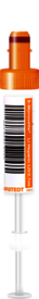 S-Monovette® Lithium heparin LH, 2.7 ml, cap orange, (LxØ): 75 x 13 mm, with plastic label pre-barcoded, Pre-barcode with 8-digit unique number range and 3-digit prefix