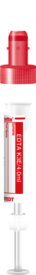 S-Monovette® EDTA K3, 4 ml, tampa vermelha, (CxØ): 75 x 13 mm, com etiqueta de papel
