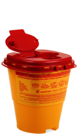 Entsorgungsbehälter, Multi-Safe twin plus, 2500 ml, Barcode und Biohazardkennzeichnung